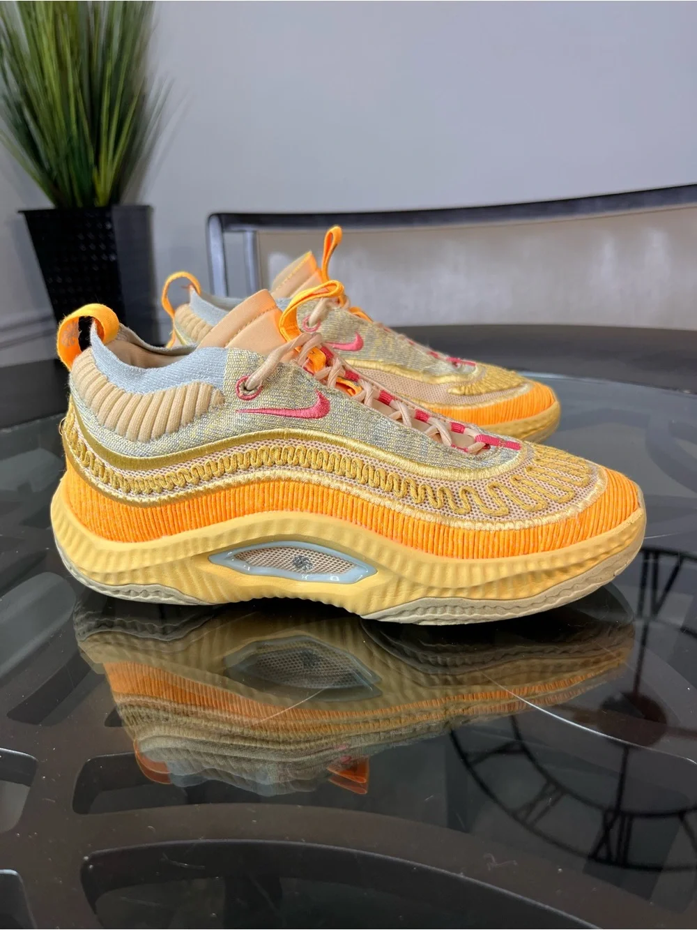 Nike Men’s Yellow Orange Knit Sneaker